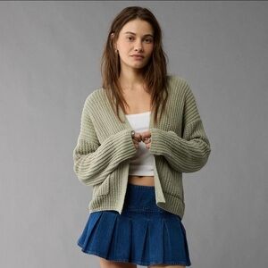 American Eagle Open Chenille Cardigan Sweater, Sage Green, NWT, sizes S, M & XL